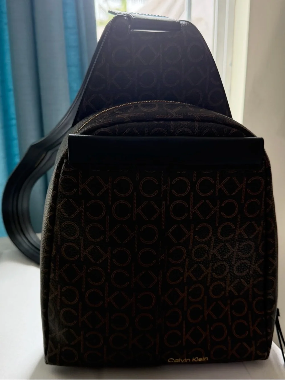 Calvin Klein Brown Monogram backpacks Belt Bag with Black Strap - Picture 2 of 12